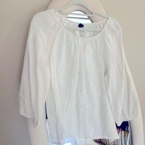 Off Shoulder Talbots Linen Blouse